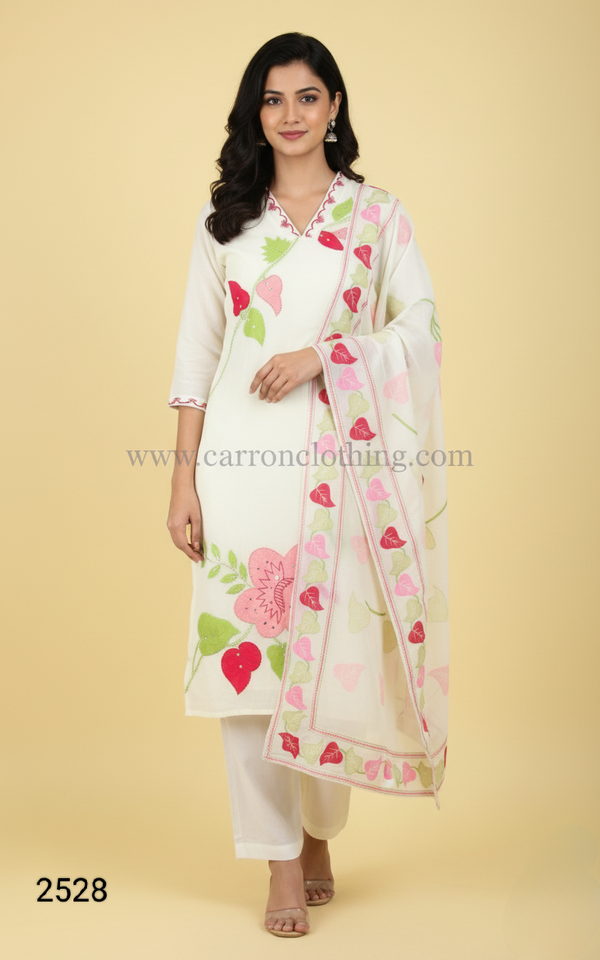 White Colour Kurti Set(LC-WKIS_2528)