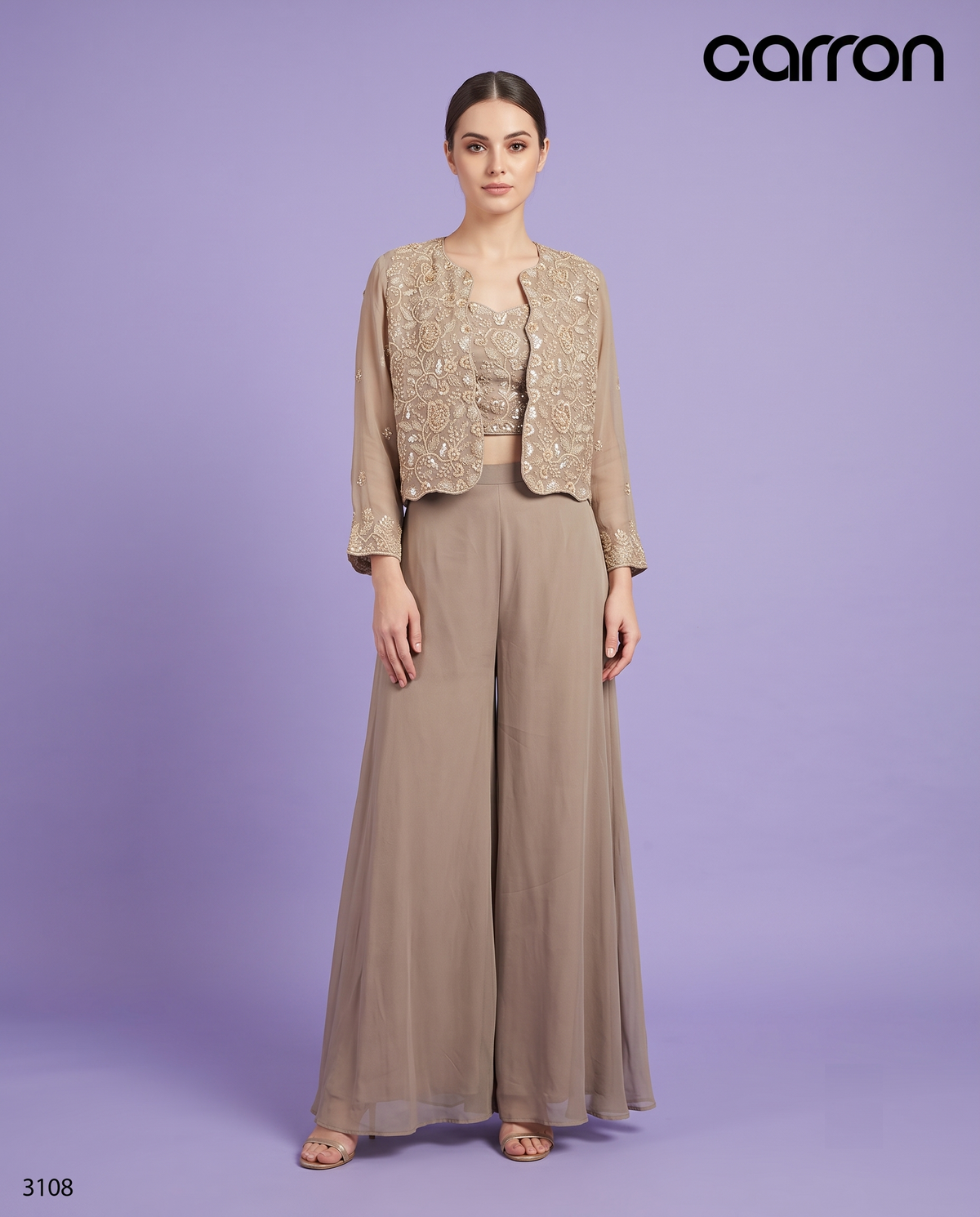 Beige Colour Plazo Set(LE-WPZS_3108)