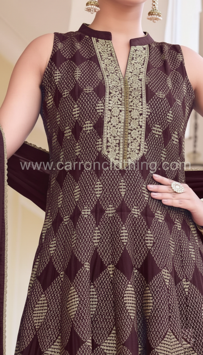 Magenta Colour Plazo Set(LE-WPZS_3423)