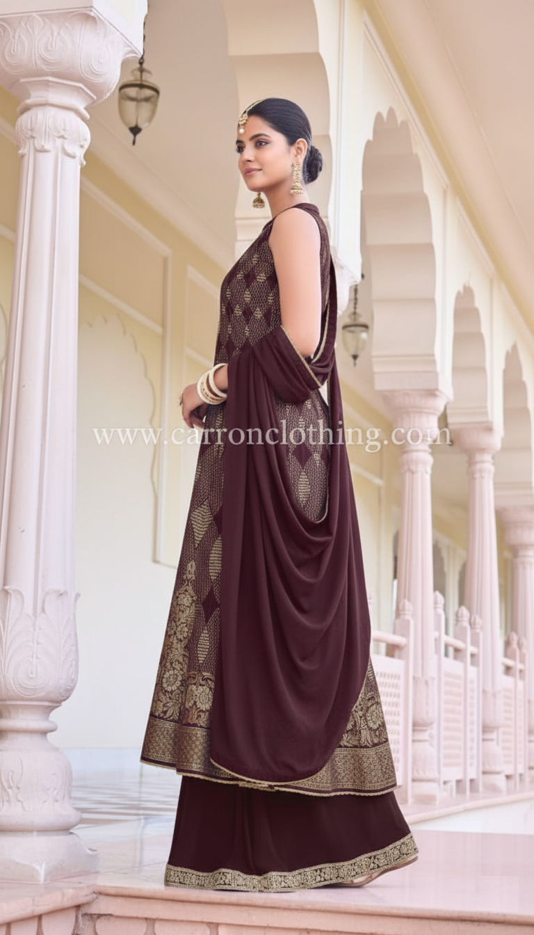 Magenta Colour Plazo Set(LE-WPZS_3423)