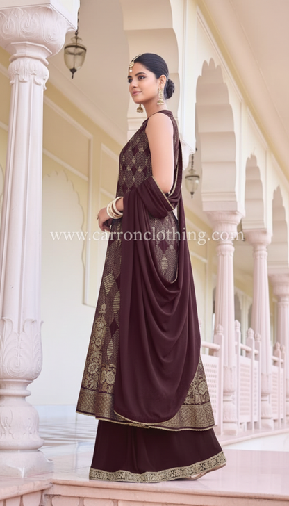 Magenta Colour Plazo Set(LE-WPZS_3423)