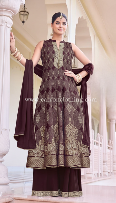 Magenta Colour Plazo Set(LE-WPZS_3423)