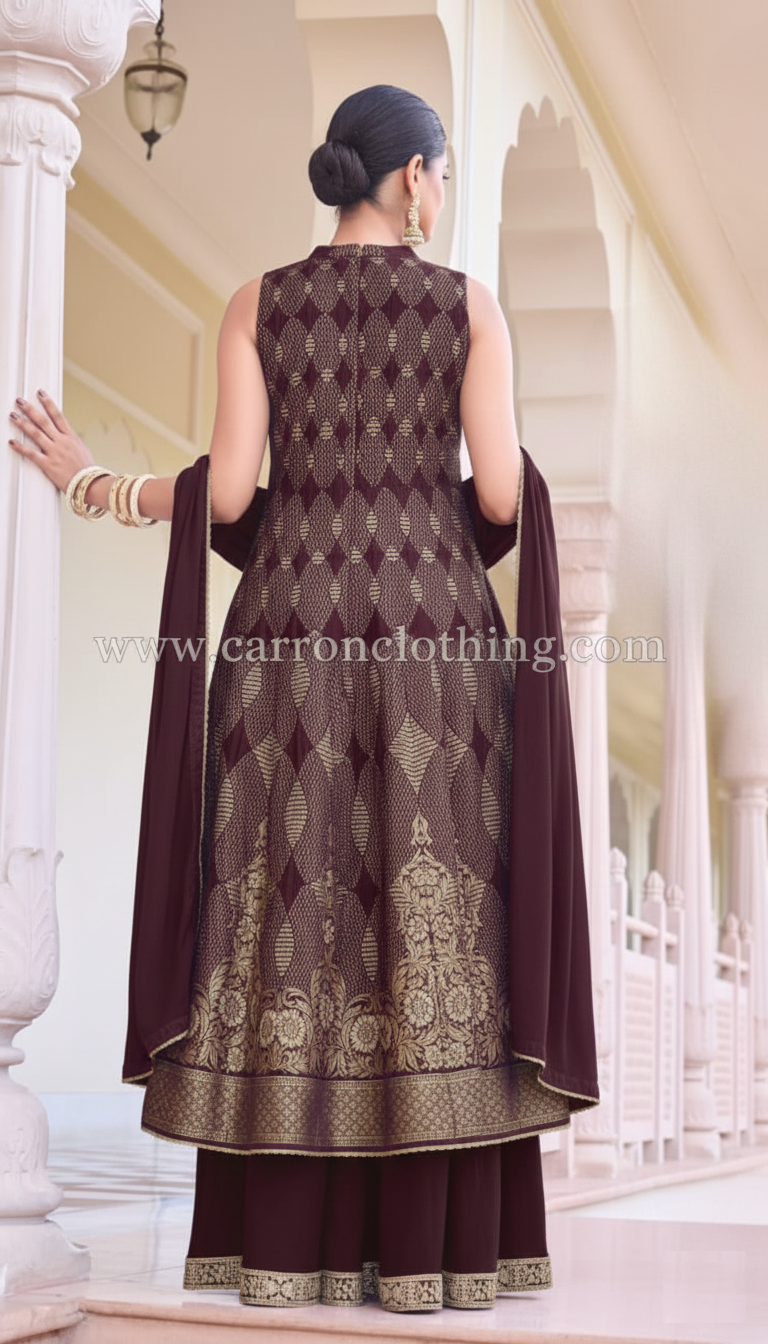 Magenta Colour Plazo Set(LE-WPZS_3423)