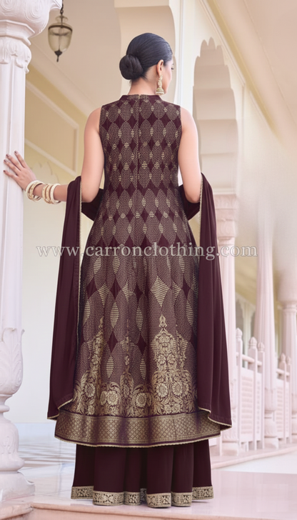 Magenta Colour Plazo Set(LE-WPZS_3423)