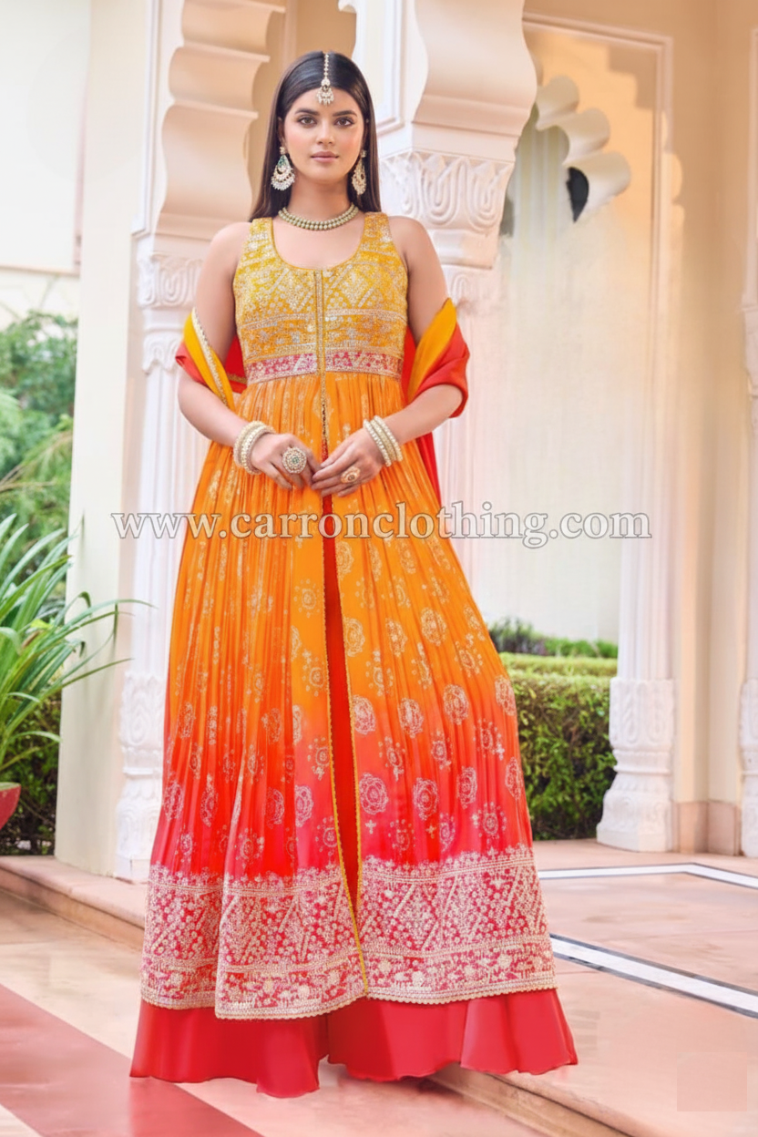 Yellow Colour Plazo Set(LE-WPZS_3449)