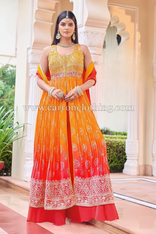 Yellow Colour Plazo Set(LE-WPZS_3449)