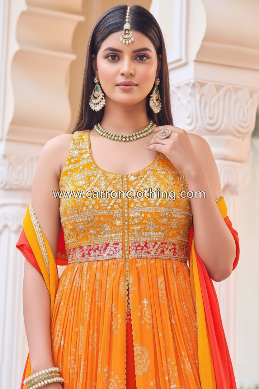 Yellow Colour Plazo Set(LE-WPZS_3449)