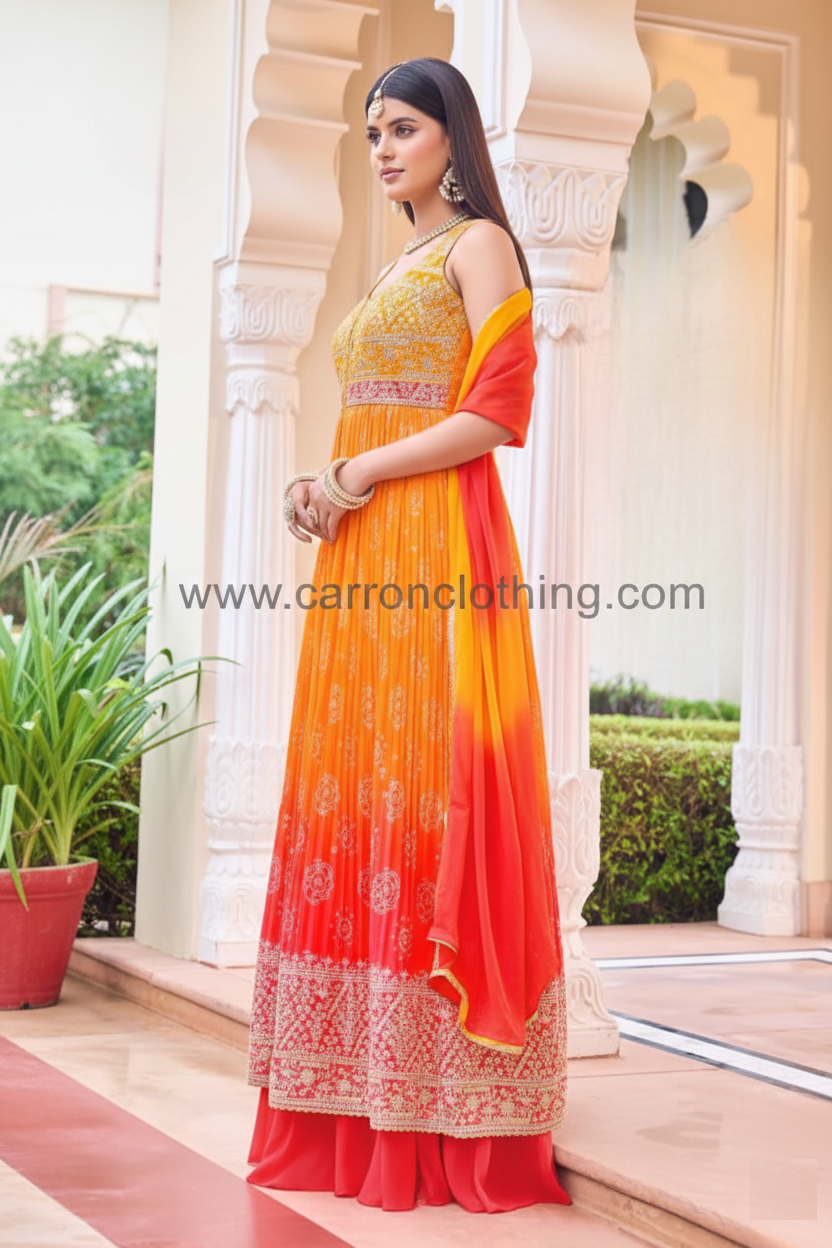 Yellow Colour Plazo Set(LE-WPZS_3449)