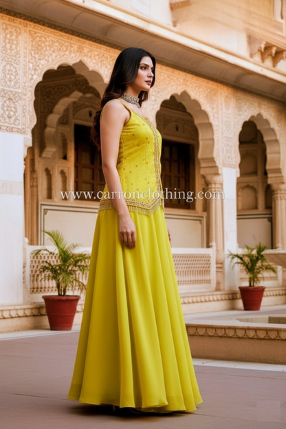 Mehandi Green Colour Plazo Set(LE-WPZS_34712)