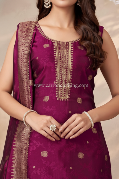 Mangenta Colour Pant Set(WE-WPZS_3485)