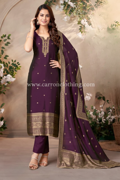 Wine Colour Pant Set(LE-WPNS_3488)