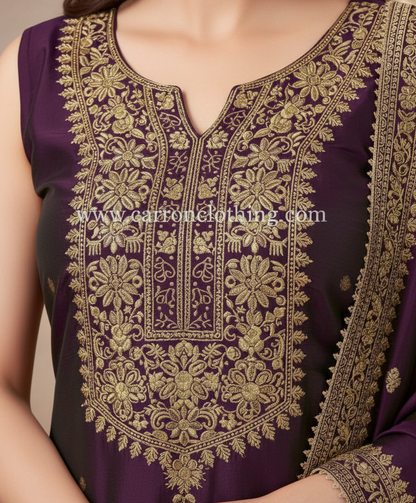 Wine Colour Pant Set(LE-WPNS_3488)