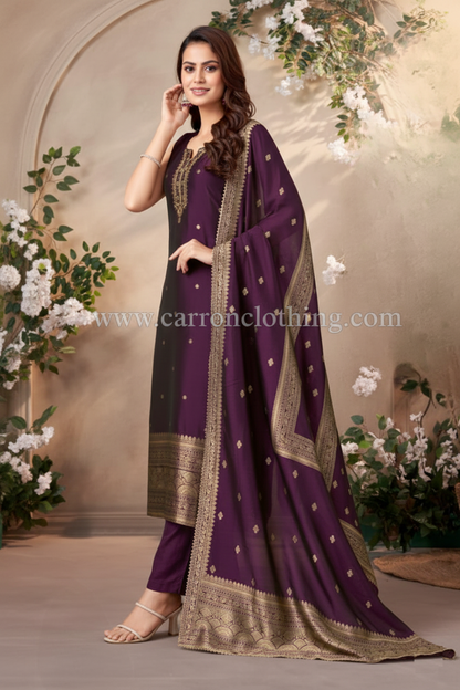 Wine Colour Pant Set(LE-WPNS_3488)