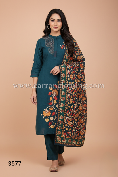 Rama Green Colour Kurti Set(LC-WKIS_3577)