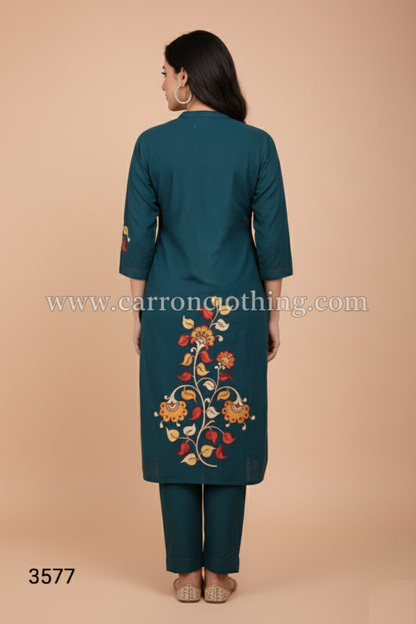 Rama Green Colour Kurti Set(LC-WKIS_3577)