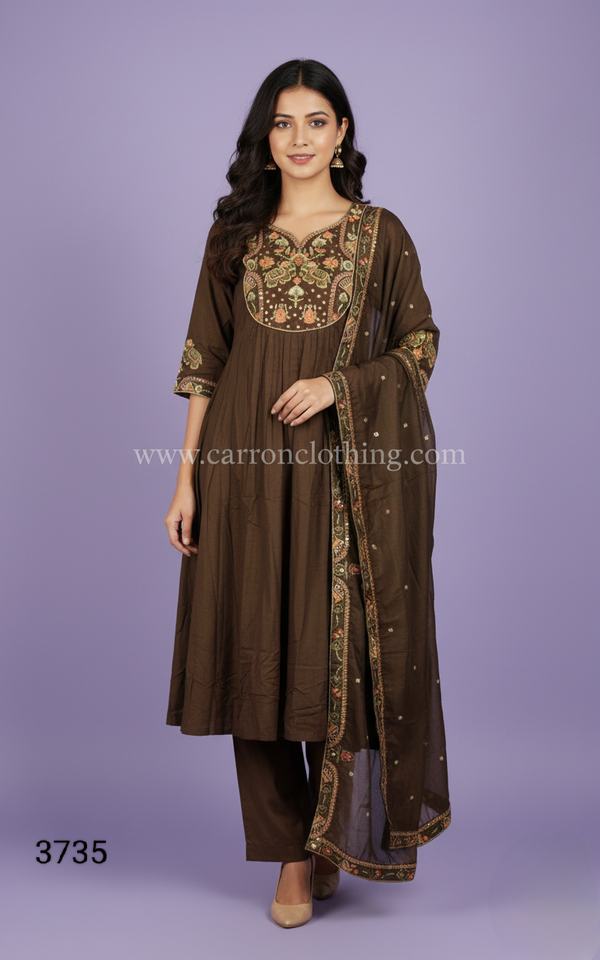 Green Colour Kurti Set(LC-WKIS_3735)