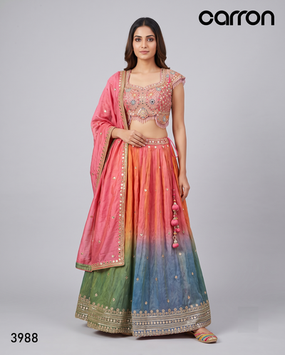 Tomato Colour Ghaghra Choli(LE-WGHC_3988)