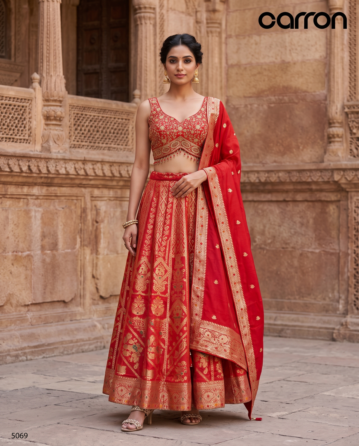 Orange Colour Ghaghra Choli(LE-WGHC_5069)