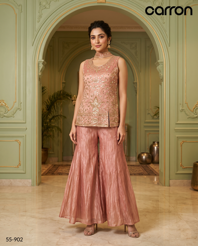 Onion Pink Colour Plazo Set(LE-WPZS_55-902)