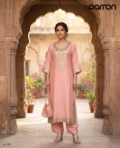 Pink Colour Pant Set(LE-WPNS_61109)