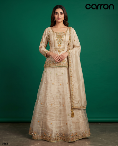Beige Colour Ghaghra Choli(LE-WGHC_9863)