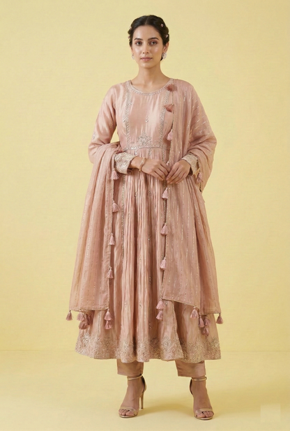 Peach Colour Pant Set(LE-WPNS_2898)