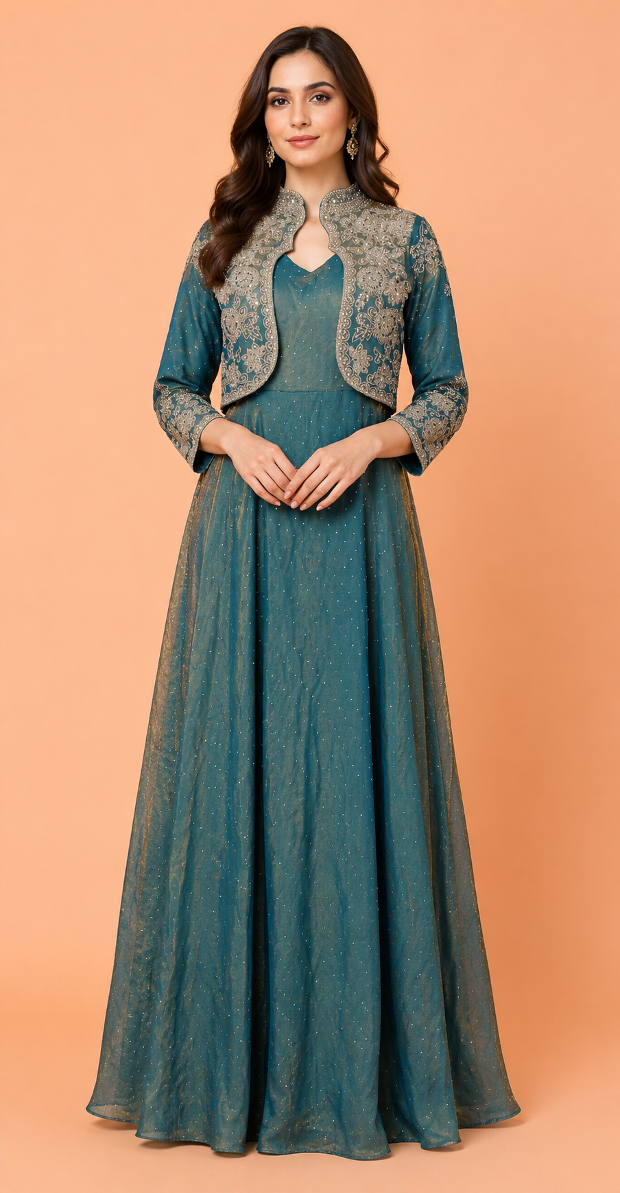 Green Colour Anarkali Gown(LE-WANK_3466)