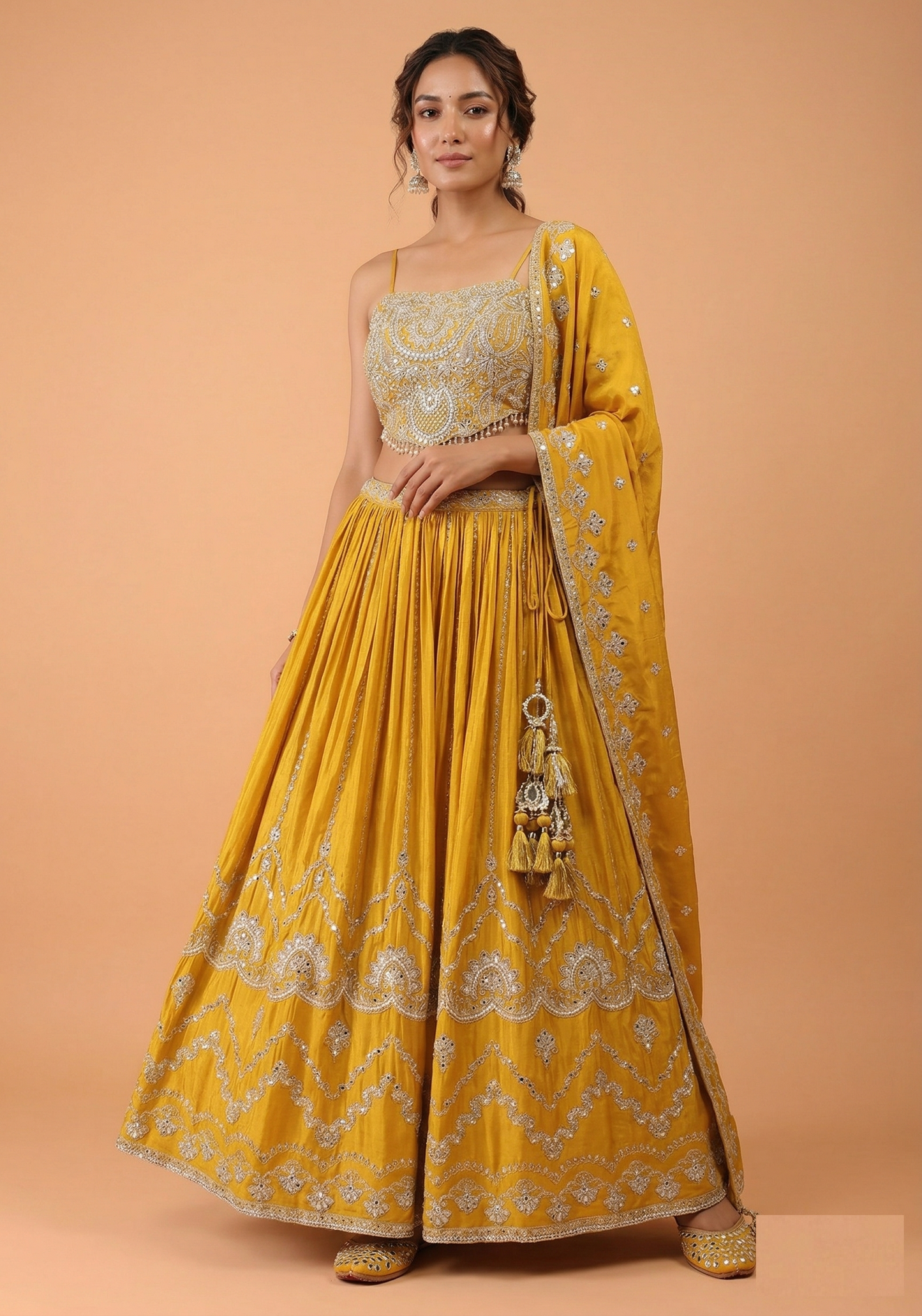 Yellow Colour Ghaghra Choli(LE-WGHC_2982)