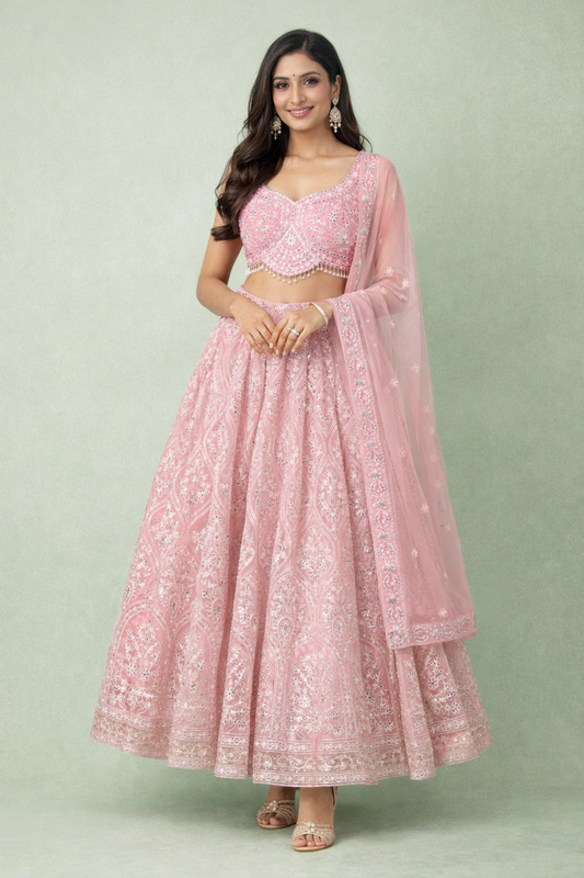 Pink Colour Ghaghra Choli(LE-WGHC_NO-2)