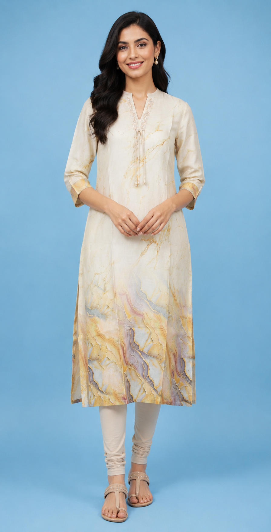 Cream Colour Only Kurti(LC-WKIC_7039)