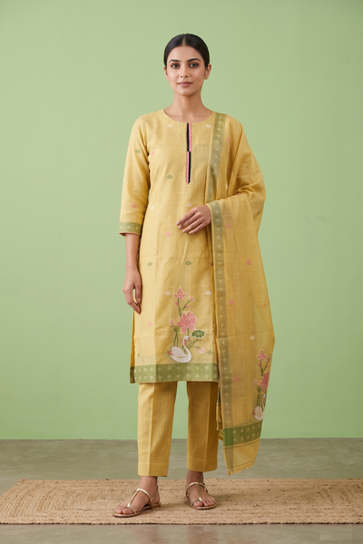 Mustard Yellow Colour Kurti Set(LC-WKIS_3151 S)