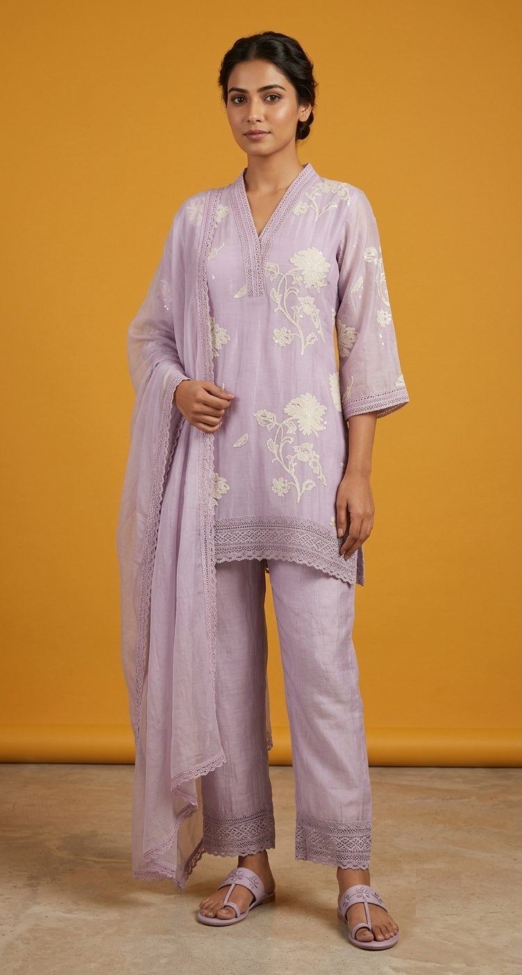 Purple Colour Pant Set(LE-WPNS_1683)