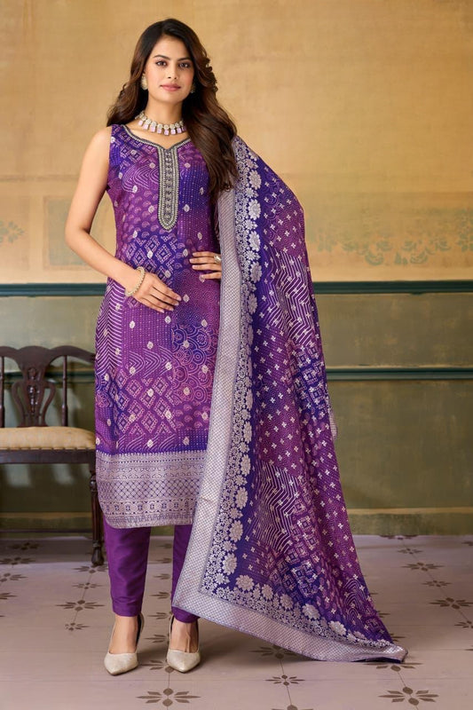 Purple Colour Pant Set(LE-WPNS_5111)