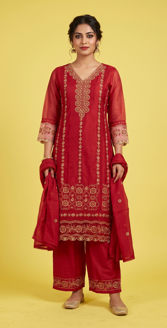 Maroon Colour Pant Set(LE-WPNS_001)
