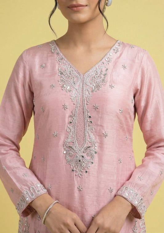 Pink Colour Plazo Set(LE-WPZS_1502)