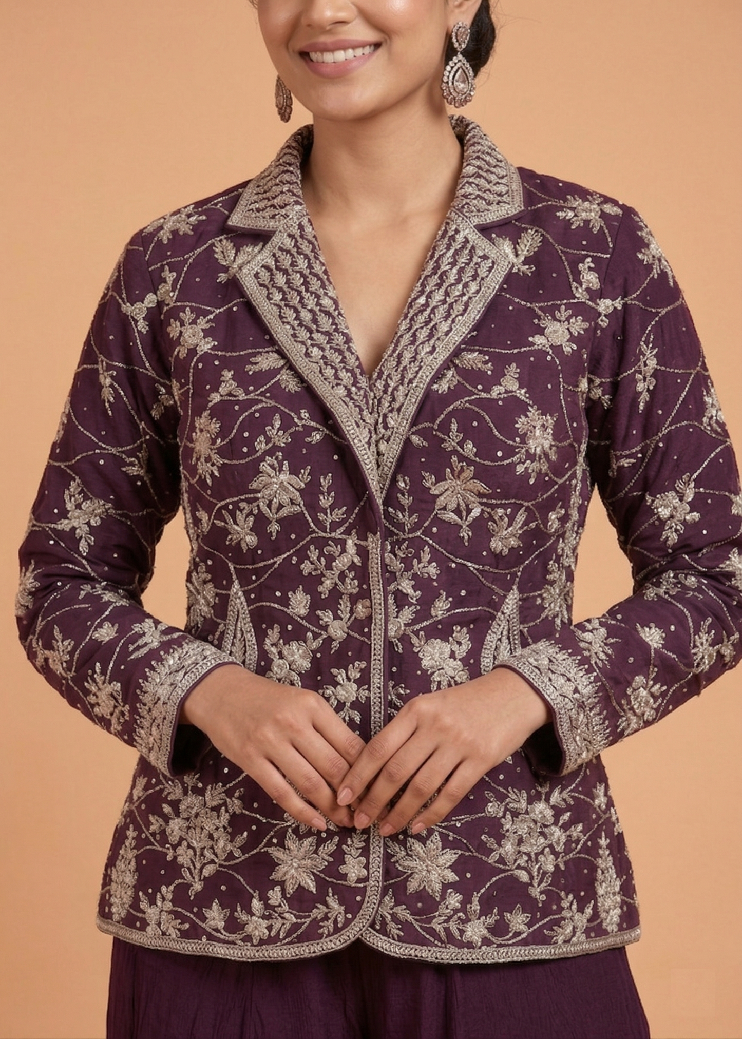 Wine Colour Plazo Set(LE-WPZS_29021)