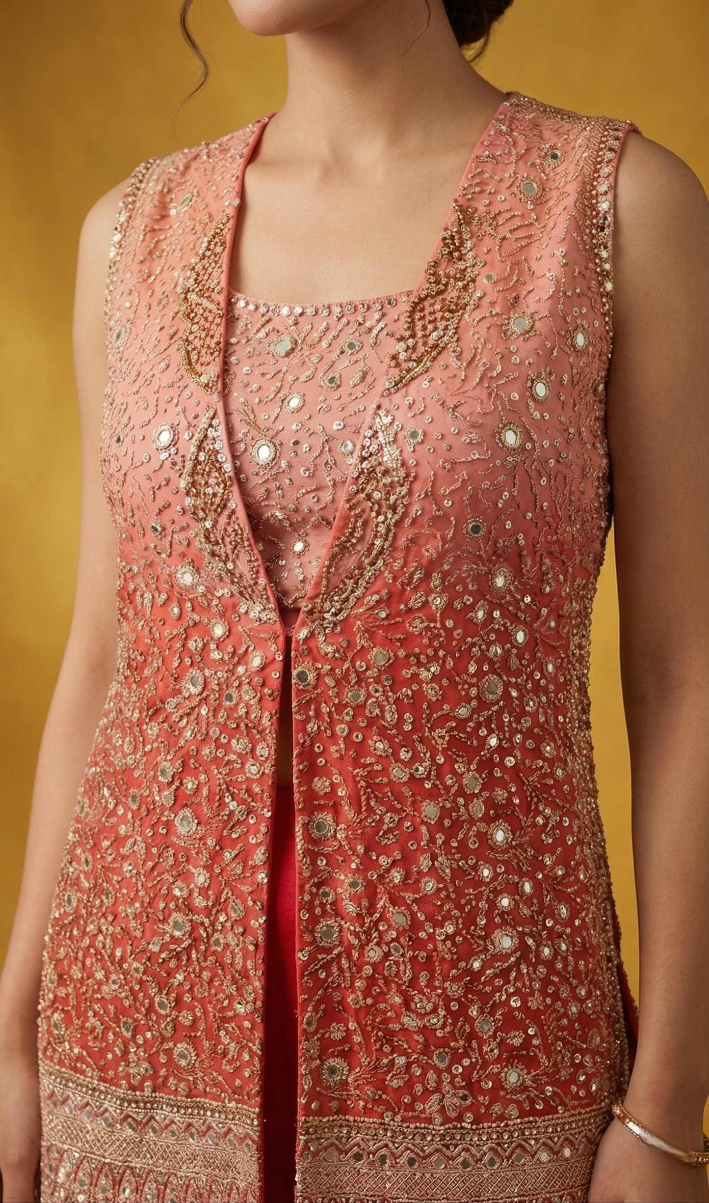 Deep Rose Colour Plazo Set(LE-WPZS_3875)