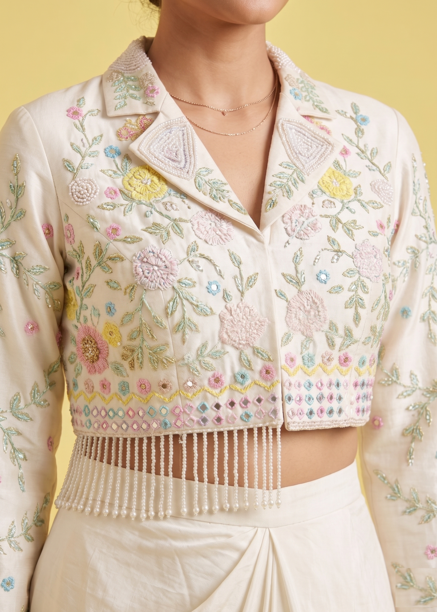 Cream Colour Plazo Set(LE-WPZS_69005)