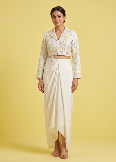 Cream Colour Plazo Set(LE-WPZS_69005)