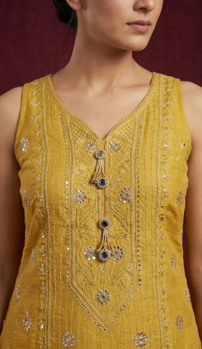 Mustard Colour Gharara Set(LE-WGHA_7041)