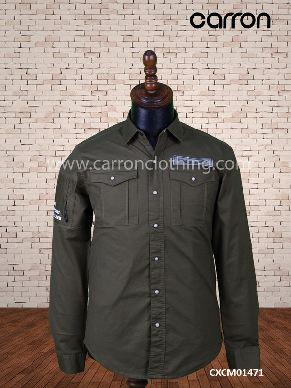 Olive Green Colour Casual Shirt (MC-02_J-2B )