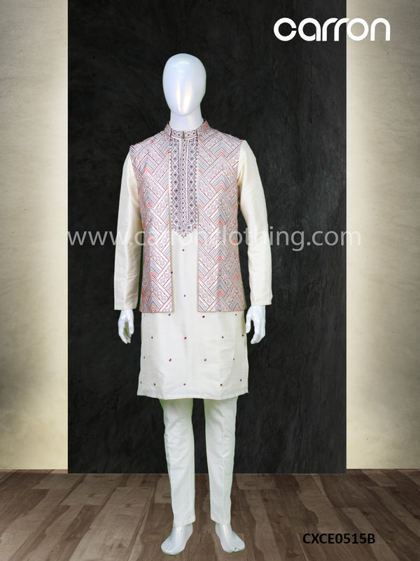 Cream Colour Bundi Suit (ME-03_SH 12497CT-02)