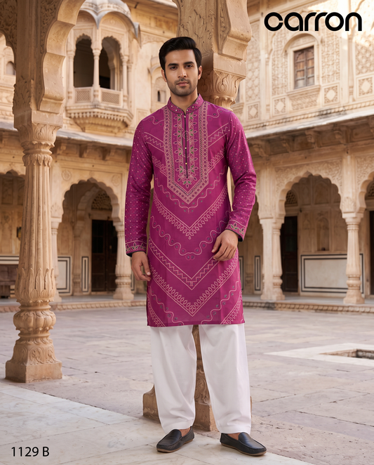 Purple Colour Kurta Set(ME-MKUS_1129 B)