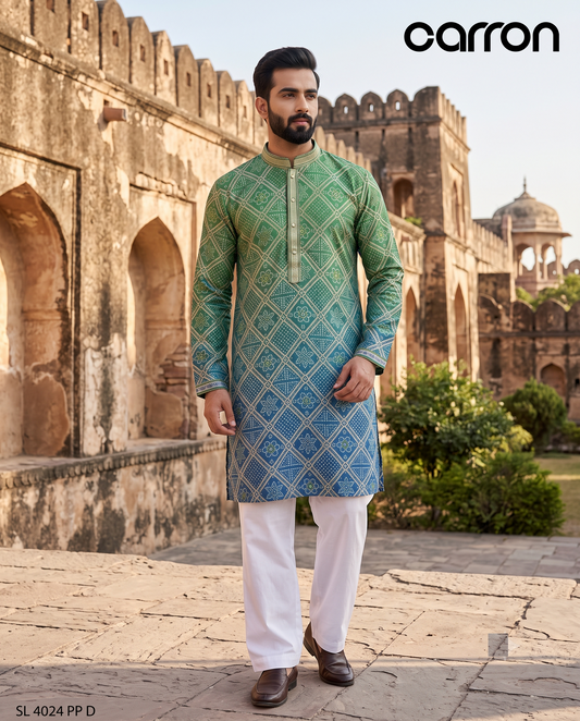 Peacock Blue Colour Kurta Set(ME-MKUS_SL 4024 PP D)