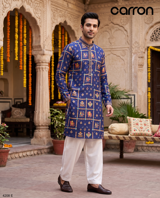 Blue Colour Kurta Set(ME-MKUS_4208 E)