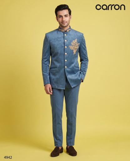 Teal Blue Colour Jodhpuri Suit(ME-MJOD_4942)