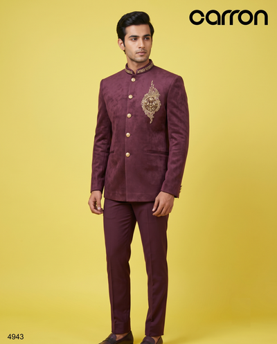 Wine Colour Jodhpuri Suit(ME-MJOD_4943)