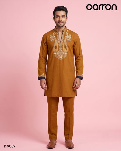 Mango Colour Kurta Set(ME-MKUS_K 9089)