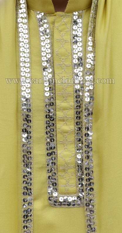 Lime Green Colour Kurta Set With Stole(ME-MKUS_KP 94)