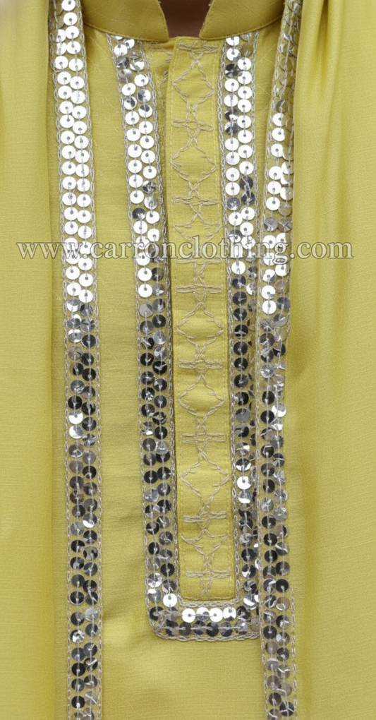 Lime Green Colour Kurta Set With Stole(ME-MKUS_KP 94)